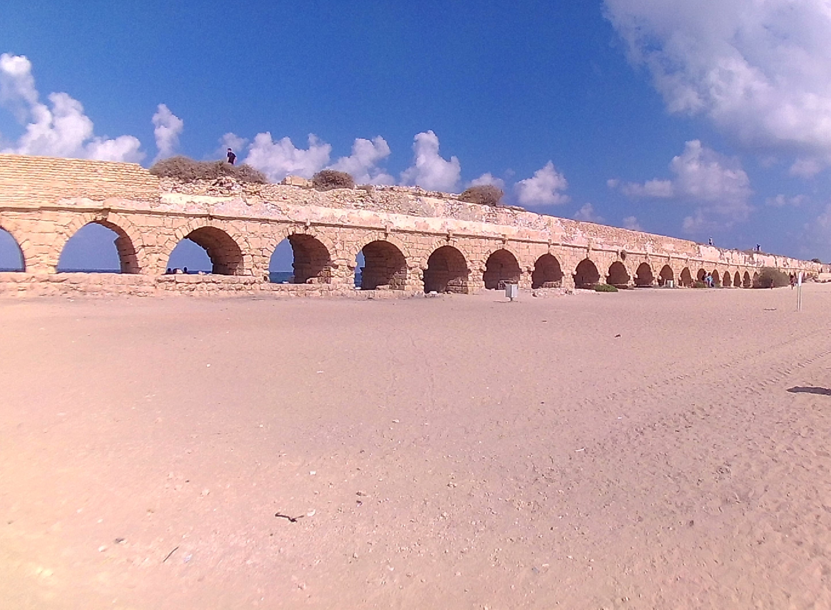 The ancient Roman aqueduct at Caesarea Maritima
