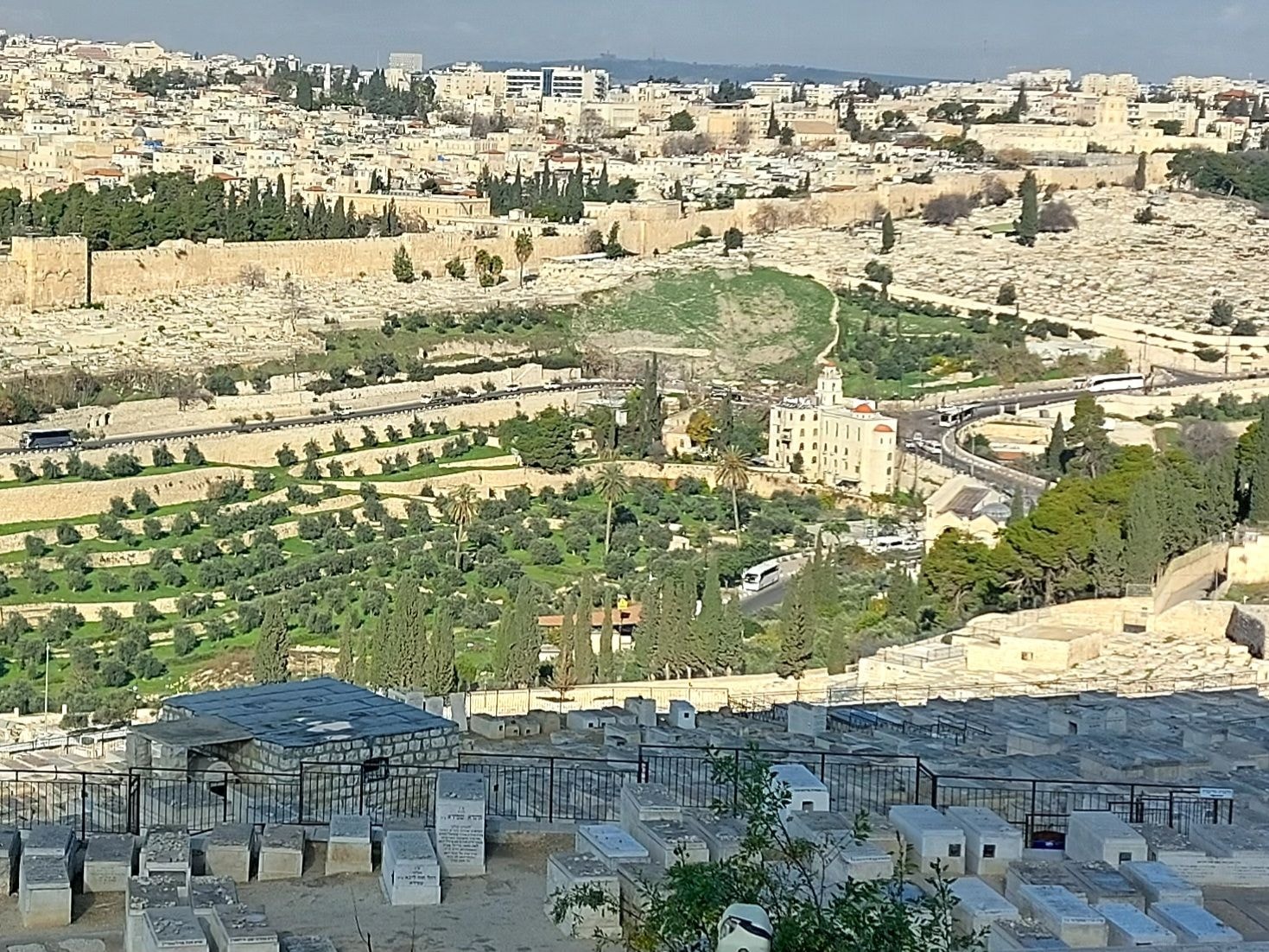 View of the Kidron Valley — the Valley of Jehoshaphat — from the Mount of Olives, Jerusalem